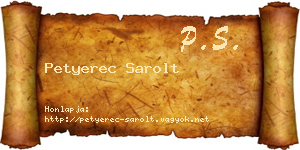 Petyerec Sarolt névjegykártya